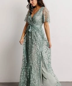 BB Custom Marseille Embossed Maxi Dress | Eucalyptus Dresses 20 BB Custom Marseille Embossed Maxi Dress | Eucalyptus Dresses