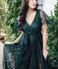 BB Custom Marseille Embossed Maxi Dress | Green