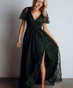 BB Custom Marseille Embossed Maxi Dress | Green