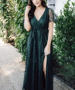 BB Custom Marseille Embossed Maxi Dress | Green