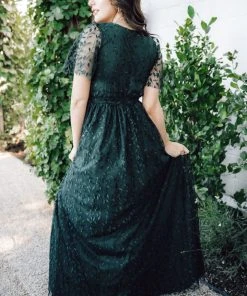 BB Custom Marseille Embossed Maxi Dress | Green