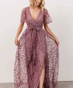 BB Custom Dresses Marseille Embossed Maxi Dress | Lavender