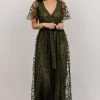 BB Custom Marseille Embossed Maxi Dress | Olive