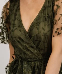 BB Custom Marseille Embossed Maxi Dress | Olive