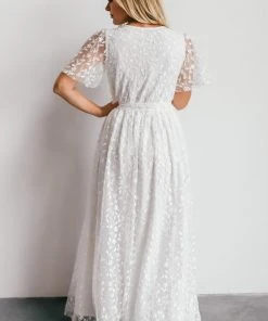 BB Custom Marseille Embossed Maxi Dress | White Dresses