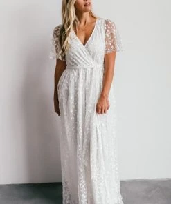 BB Custom Marseille Embossed Maxi Dress | White Dresses