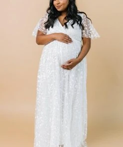 BB Custom Marseille Embossed Maxi Dress | White Dresses