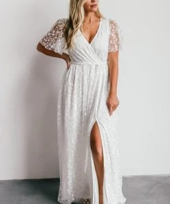 BB Custom Marseille Embossed Maxi Dress | White Dresses