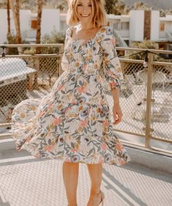 BB Custom Dresses Marta Smocked Midi Dress | Multi Floral