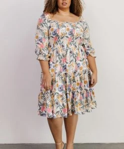 BB Custom Dresses Marta Smocked Midi Dress | Multi Floral 27 BB Custom Dresses Marta Smocked Midi Dress | Multi Floral