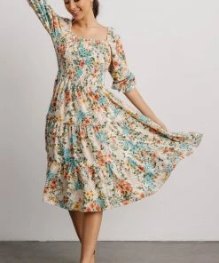 BB Custom Marta Smocked Midi Dress | Summer Floral Dresses