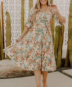 BB Custom Marta Smocked Midi Dress | Summer Floral Dresses