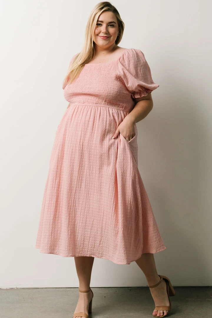 HAY Martha Smocked Midi Dress | Dusty Pink Dresses 2 HAY Martha Smocked Midi Dress | Dusty Pink Dresses