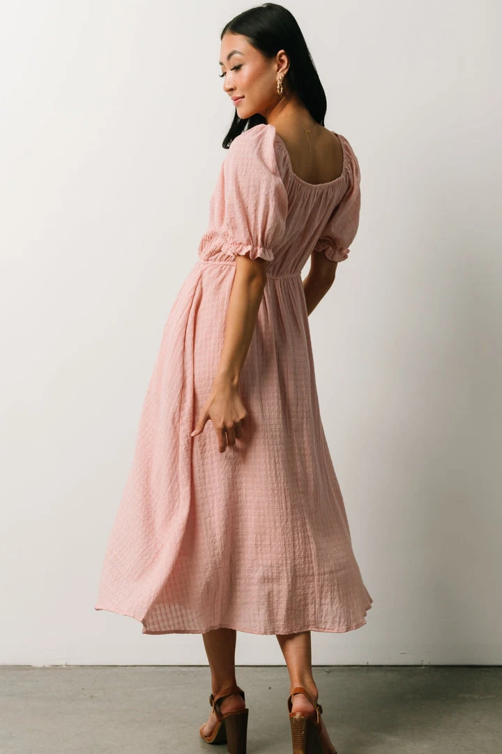 HAY Martha Smocked Midi Dress | Dusty Pink Dresses 10 HAY Martha Smocked Midi Dress | Dusty Pink Dresses