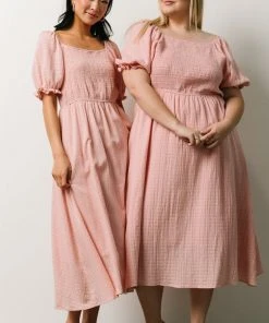 HAY Martha Smocked Midi Dress | Dusty Pink Dresses 31 HAY Martha Smocked Midi Dress | Dusty Pink Dresses