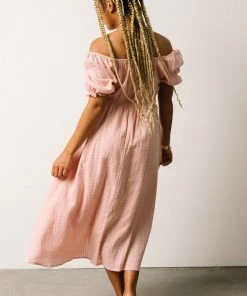 HAY Martha Smocked Midi Dress | Dusty Pink Dresses 21 HAY Martha Smocked Midi Dress | Dusty Pink Dresses