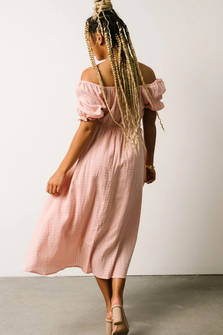 HAY Martha Smocked Midi Dress | Dusty Pink Dresses 6 HAY Martha Smocked Midi Dress | Dusty Pink Dresses