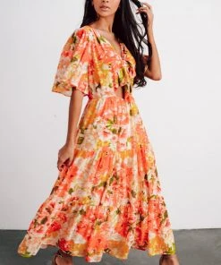 FT Matilda Tiered Maxi Dress | Red Floral Dresses