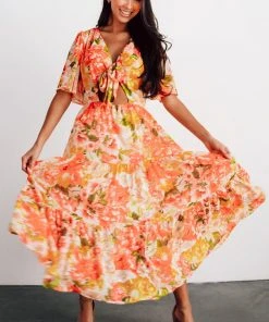 FT Matilda Tiered Maxi Dress | Red Floral Dresses