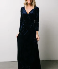 BB Custom Dresses Matthews Embossed Velvet Maxi Dress | Navy 5 BB Custom Dresses Matthews Embossed Velvet Maxi Dress | Navy