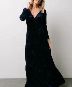 BB Custom Dresses Matthews Embossed Velvet Maxi Dress | Navy 11 BB Custom Dresses Matthews Embossed Velvet Maxi Dress | Navy