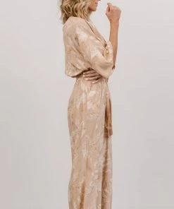 DF Maxwell Jumpsuit | Natural Palm Print Boho