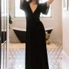 BB Custom Meghan Velvet Wrap Maxi Dress | Black Dresses
