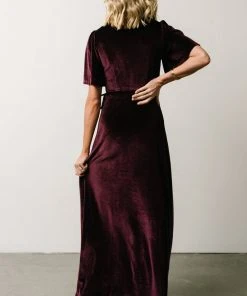 BB Custom Meghan Velvet Wrap Maxi Dress | Eggplant 19 BB Custom Meghan Velvet Wrap Maxi Dress | Eggplant