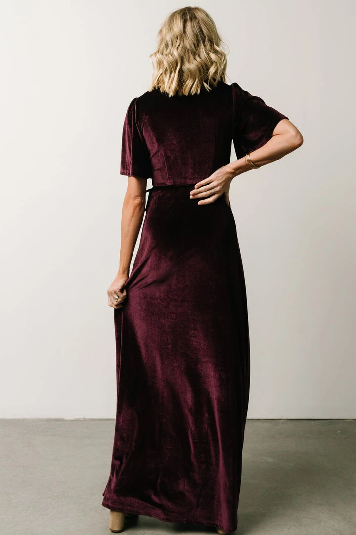 BB Custom Meghan Velvet Wrap Maxi Dress | Eggplant 6 BB Custom Meghan Velvet Wrap Maxi Dress | Eggplant