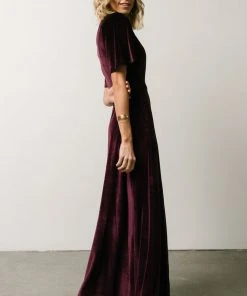 BB Custom Meghan Velvet Wrap Maxi Dress | Eggplant 18 BB Custom Meghan Velvet Wrap Maxi Dress | Eggplant