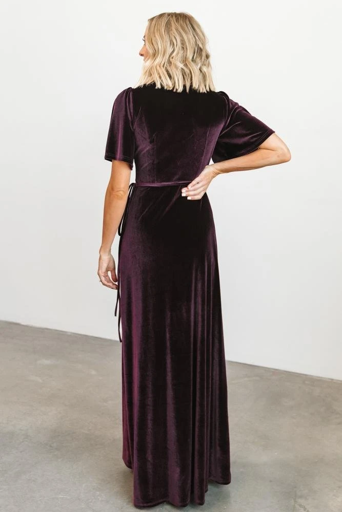 BB Custom Meghan Velvet Wrap Maxi Dress | Eggplant 14 BB Custom Meghan Velvet Wrap Maxi Dress | Eggplant