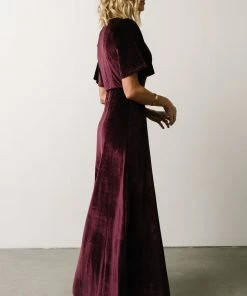 BB Custom Meghan Velvet Wrap Maxi Dress | Eggplant 17 BB Custom Meghan Velvet Wrap Maxi Dress | Eggplant