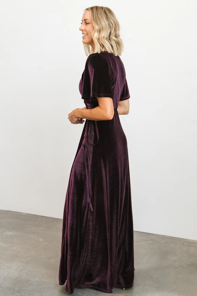 BB Custom Meghan Velvet Wrap Maxi Dress | Eggplant 13 BB Custom Meghan Velvet Wrap Maxi Dress | Eggplant