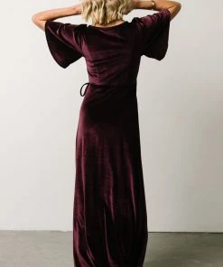 BB Custom Meghan Velvet Wrap Maxi Dress | Eggplant 20 BB Custom Meghan Velvet Wrap Maxi Dress | Eggplant