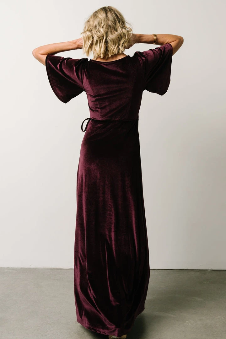 BB Custom Meghan Velvet Wrap Maxi Dress | Eggplant 7 BB Custom Meghan Velvet Wrap Maxi Dress | Eggplant