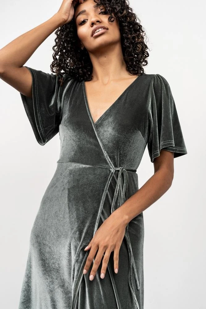 BB Custom Meghan Velvet Wrap Maxi Dress | Eucalyptus Dresses 9 BB Custom Meghan Velvet Wrap Maxi Dress | Eucalyptus Dresses