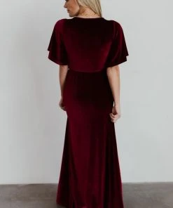 BB Custom Dresses Meghan Velvet Wrap Maxi Dress | Mulberry