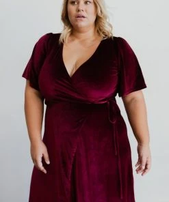 BB Custom Dresses Meghan Velvet Wrap Maxi Dress | Mulberry