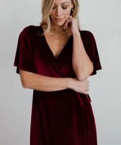 BB Custom Dresses Meghan Velvet Wrap Maxi Dress | Mulberry