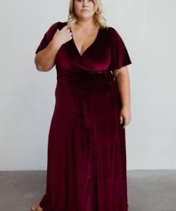 BB Custom Dresses Meghan Velvet Wrap Maxi Dress | Mulberry