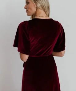 BB Custom Dresses Meghan Velvet Wrap Maxi Dress | Mulberry