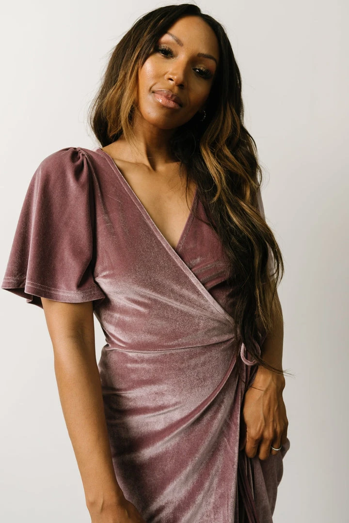 BB Custom Meghan Velvet Wrap Maxi Dress | Orchid Dresses 10 BB Custom Meghan Velvet Wrap Maxi Dress | Orchid Dresses