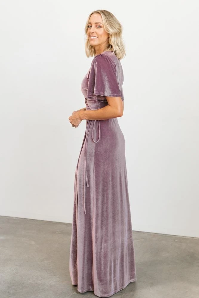 BB Custom Meghan Velvet Wrap Maxi Dress | Orchid Dresses 14 BB Custom Meghan Velvet Wrap Maxi Dress | Orchid Dresses