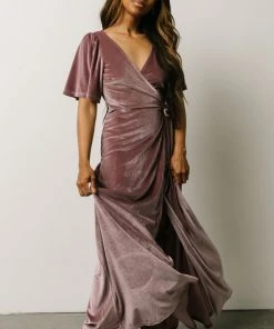 BB Custom Meghan Velvet Wrap Maxi Dress | Orchid Dresses 23 BB Custom Meghan Velvet Wrap Maxi Dress | Orchid Dresses