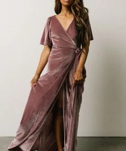 BB Custom Meghan Velvet Wrap Maxi Dress | Orchid Dresses 21 BB Custom Meghan Velvet Wrap Maxi Dress | Orchid Dresses