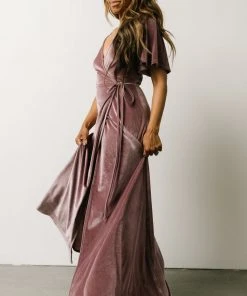 BB Custom Meghan Velvet Wrap Maxi Dress | Orchid Dresses