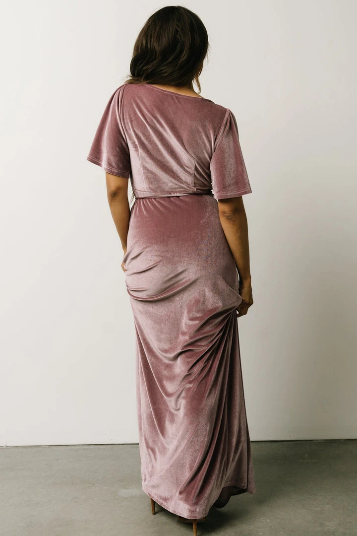 BB Custom Meghan Velvet Wrap Maxi Dress | Orchid Dresses 4 BB Custom Meghan Velvet Wrap Maxi Dress | Orchid Dresses
