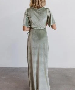 BB Custom Meghan Velvet Wrap Maxi Dress | Sage Dresses