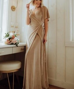 BB Custom Dresses Meghan Velvet Wrap Maxi Dress | Shell