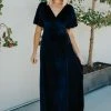 BB Custom Meghan Velvet Wrap Maxi Dress | Navy